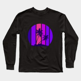 Summer Full Of Surfing | Retro Sunset | Retro Sunrise Long Sleeve T-Shirt